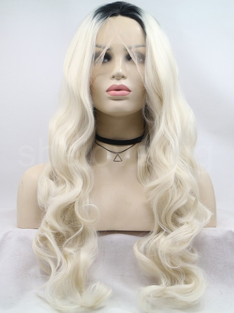 Beauty Womens Ombre Blonde Lace Front Wig Synthetic Hair