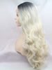 Platinum Blonde Lace Front Wig Synthetic Hair Ombre Black
