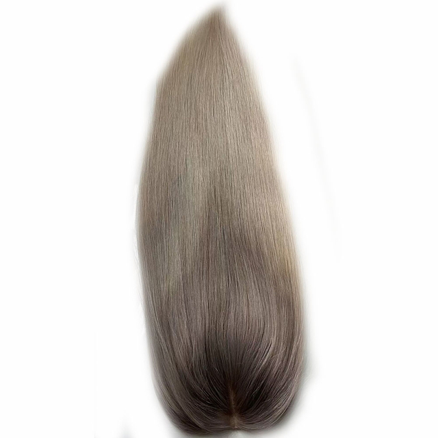 Ombre Ash Blonde Silk Top Hair Toppers European Virgin Hair Top Quality
