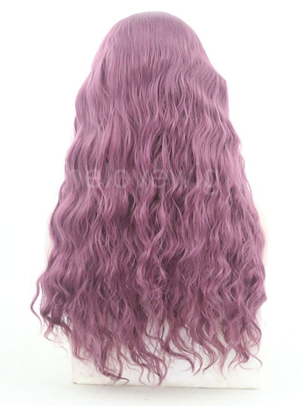 Black Blue Pink Synthetic Lace Front Wig Ombre Wave