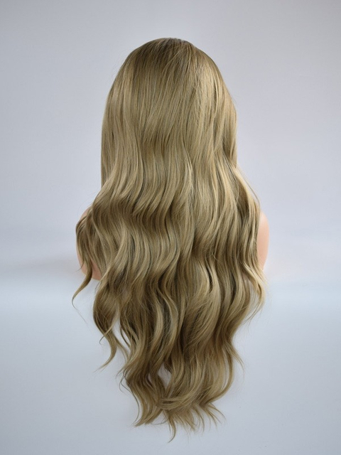 Black Green Purple Synthetic Lace Front Wig Three Ombre