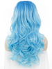 Ombre Light Blue Synthetic Lace Front Wigs Wavy Style
