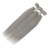 Silk Straight Grey Color Virgin Hair Weave Bundles Silver Grey Color Hair Bundles Straight