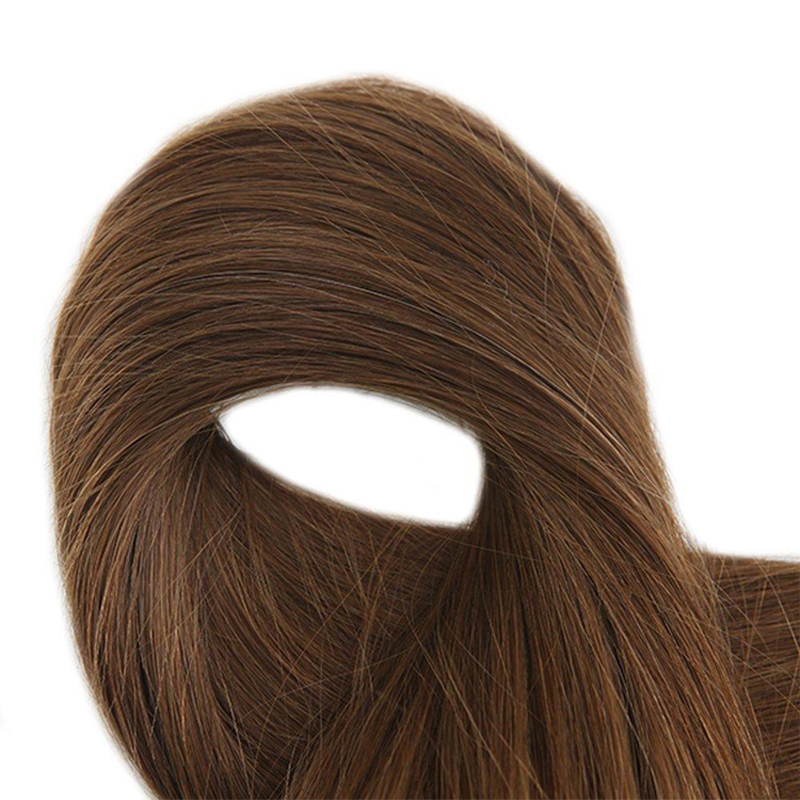 Brown Color Keratin Hair Extensions Top Quality Micro Loop Human Hair Extension