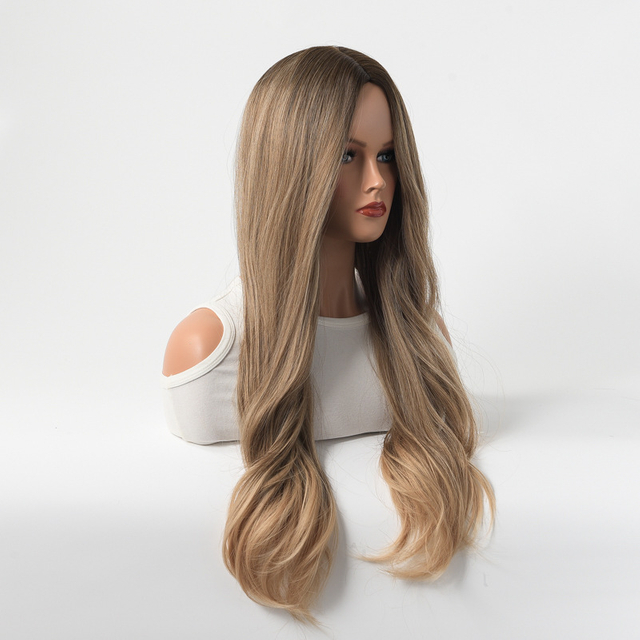 Affordable Price Machine Made Synthetic Wigs Long Length