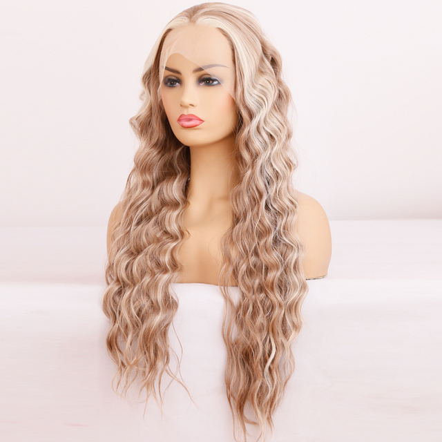 Ombre Color Synthetic Lace Front Wig Curl Hair