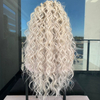Glueless Full Lace Wigs For Women Ombre Platinum Blonde Dark Roots Curly Human Hair Wig