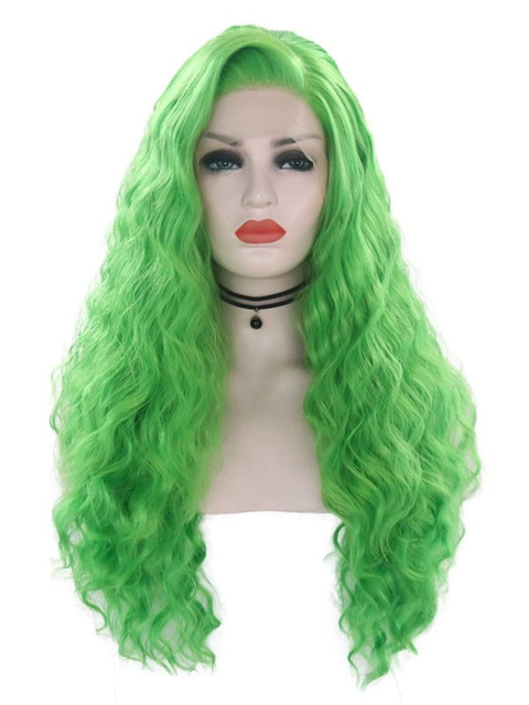 Summer Fresh Green Lace Front Wig Synthetic Hair Lace Wig