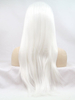 White Color Lace Front Wig Synthetic Hair Natural Straight