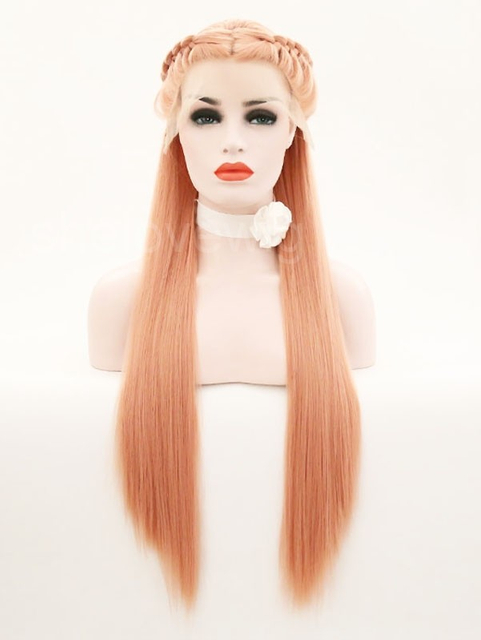 Blue Root with Green Synthetic Lace Front Wig Ombre Color