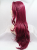 Wine Red Color Lace Front Wig Synthetic Hair Wavy