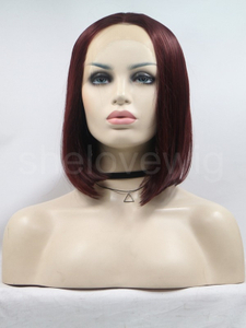Bob Lace Front Wig Synthetic Hair Color 99j