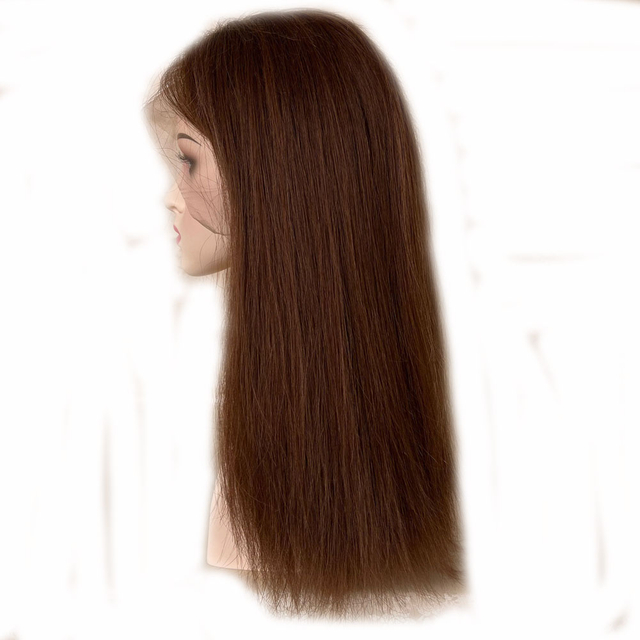 Top Quality Invisble HD Lace Wigs Brown Color Jewish Wigs Straight