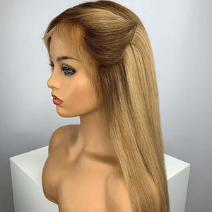 Top Quality Ombre Blonde Virgin Hair Lace Front Wigs Brown Root with Blonde Full Lace Wigs