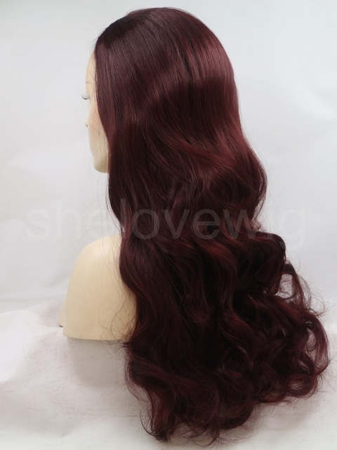 Wavy Synthetic Lace Front Wig for Women Color 99j
