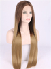 Silk Straight Blonde Ombre Synthetic Lace Front Wig