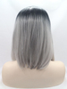 Bob Black Root with Grey Lace Front Wig Synthetic Hair