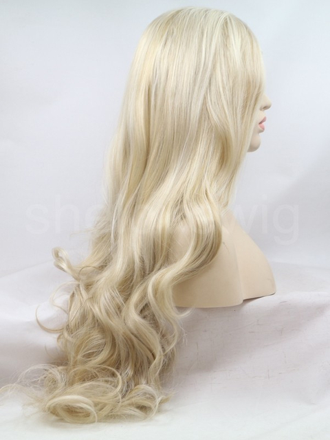 Blonde White Mixed Color Synthetic Lace Front Wig